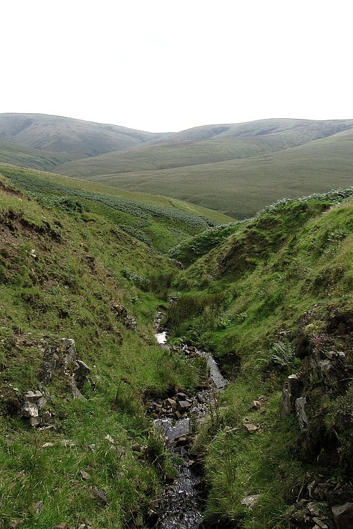 Das Bild zeigt die Landschaft bei Wanlockhead am Southern Upland Trail.
