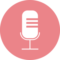 stilisiertes Podcast-Icon mit Mikro